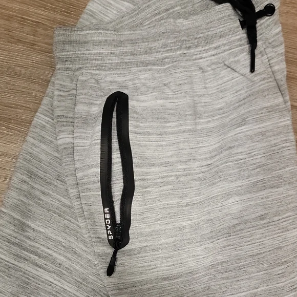 Spyder Light Heather Gray Jogger Sweatpants with Black Accents - Picture 4 of 5
